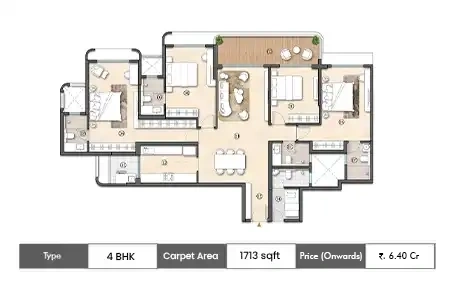 4 BHK-1713 SqFt